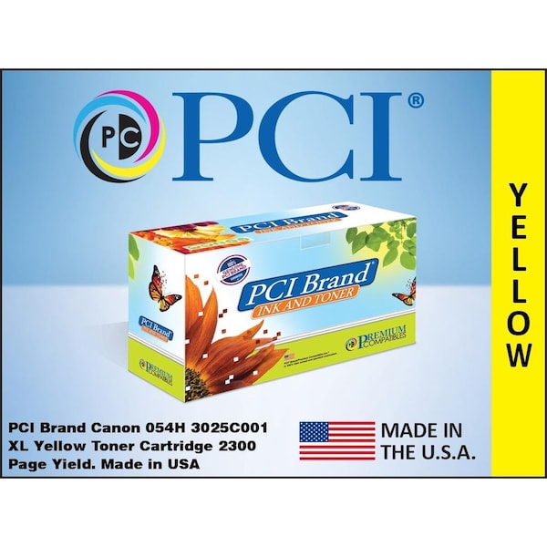 Pci Reman Canon 054H 3025C001 Yellow Toner 23K for Canon LBP641, LBP642, MF641, MF642, MF643, MF644, MF645 3025C001-PCI - main